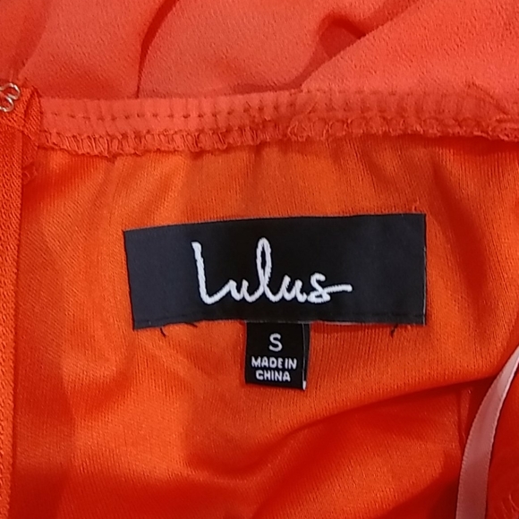 NWT Lulu's Coral Red Skater Dress - Picture 6 of 7